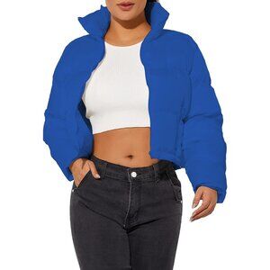 Women's Crop Short Black Jacket Cropped Puffer Fashion Jackets